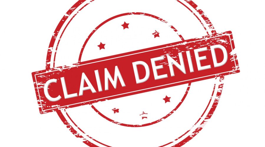 “Claim Denied” red stamp